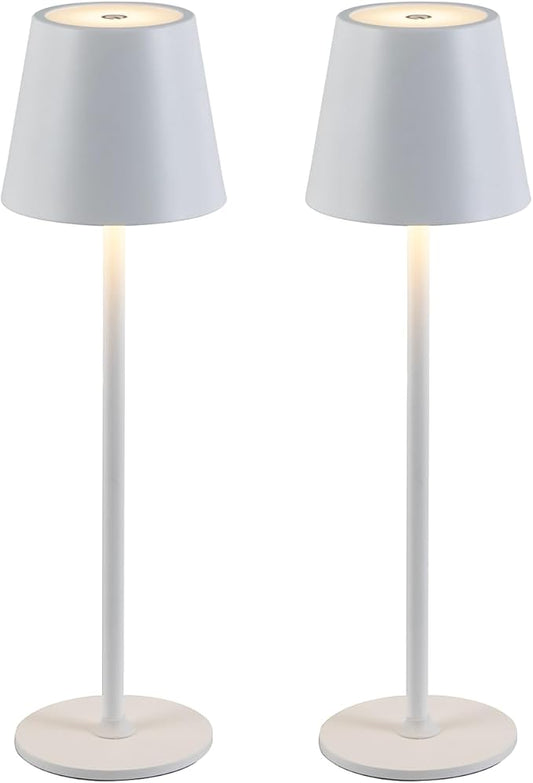 Lampe de Table LED Sans Fil Rechargeable – Tactile Variateur USB-C IP44 Intérieur Extérieur Métal