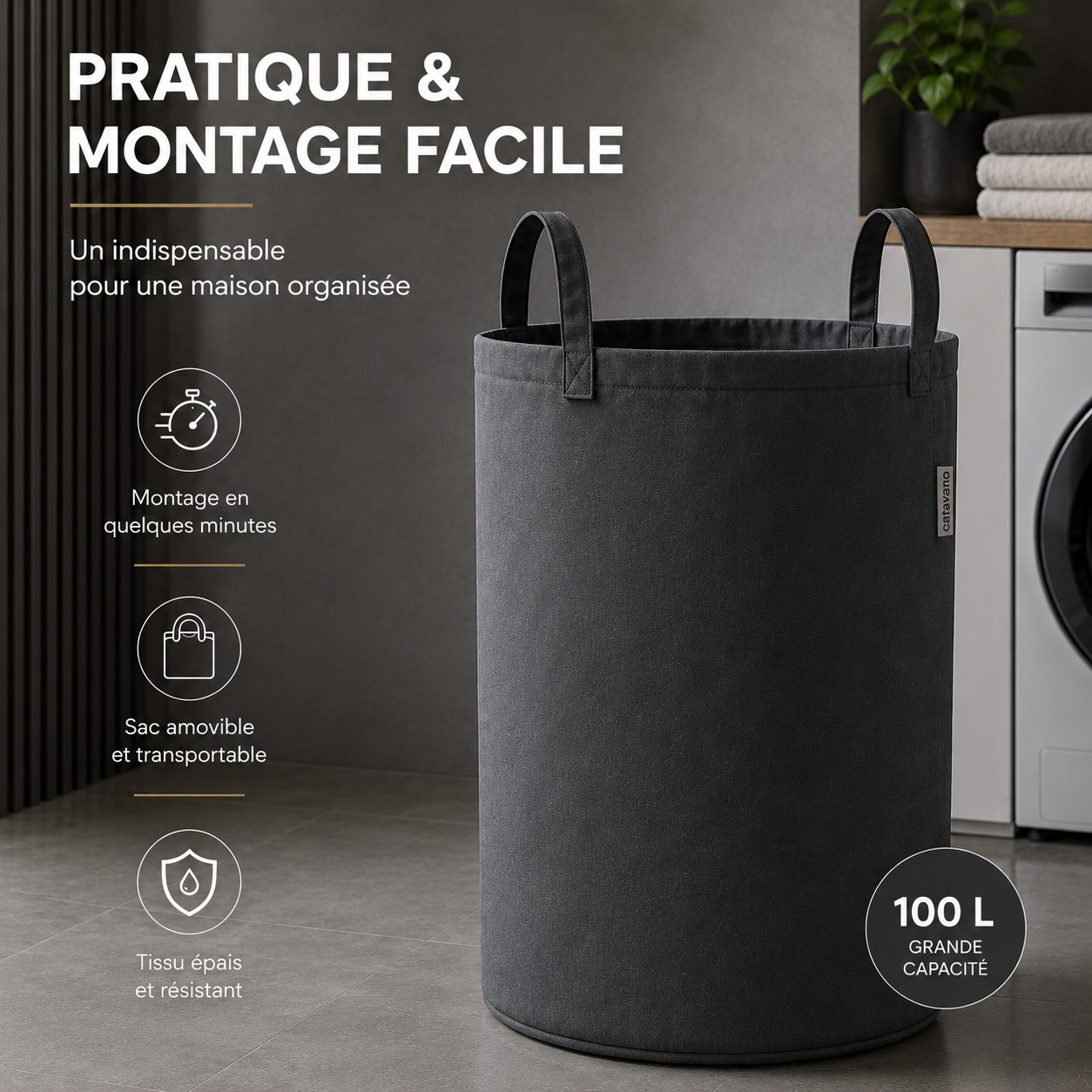 Panier à Linge Bambou 100L