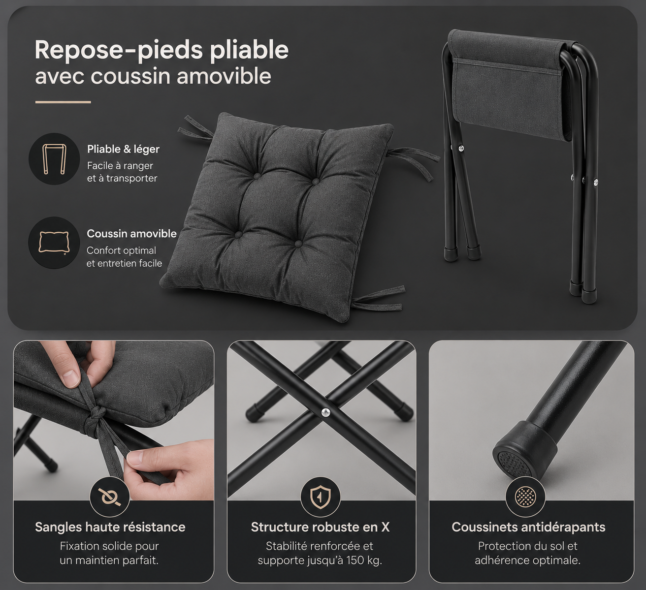 Fauteuil Design Velours avec Repose-Pieds – Confort et Structure Robuste – Fauteuil 75x70x104 cm, Tabouret 34x34x32 cm