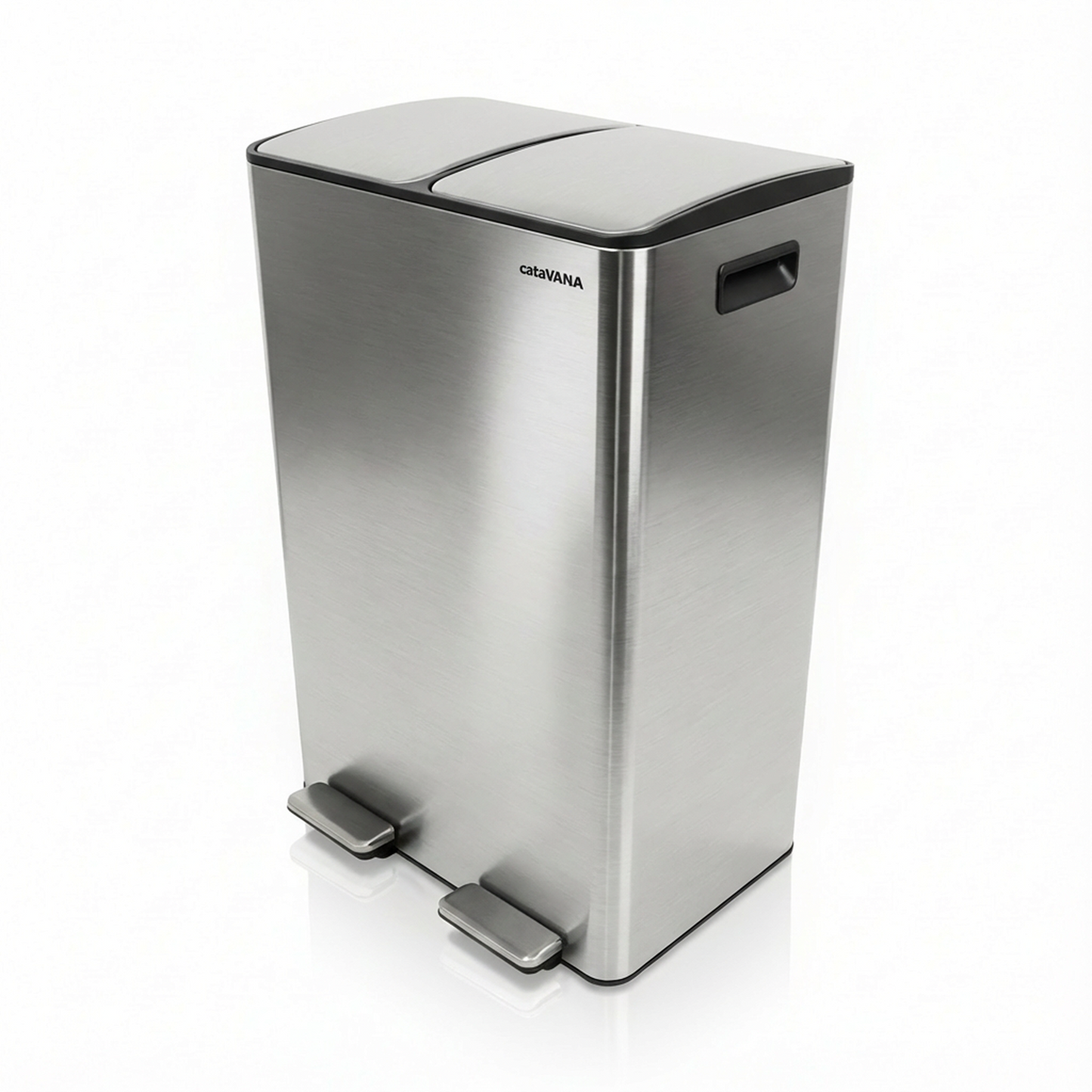 Poubelle Double Compartiment 2 x 30L, Pédales Métal, 2 Seaux Plastique, Fermeture Douceur, Hermétique