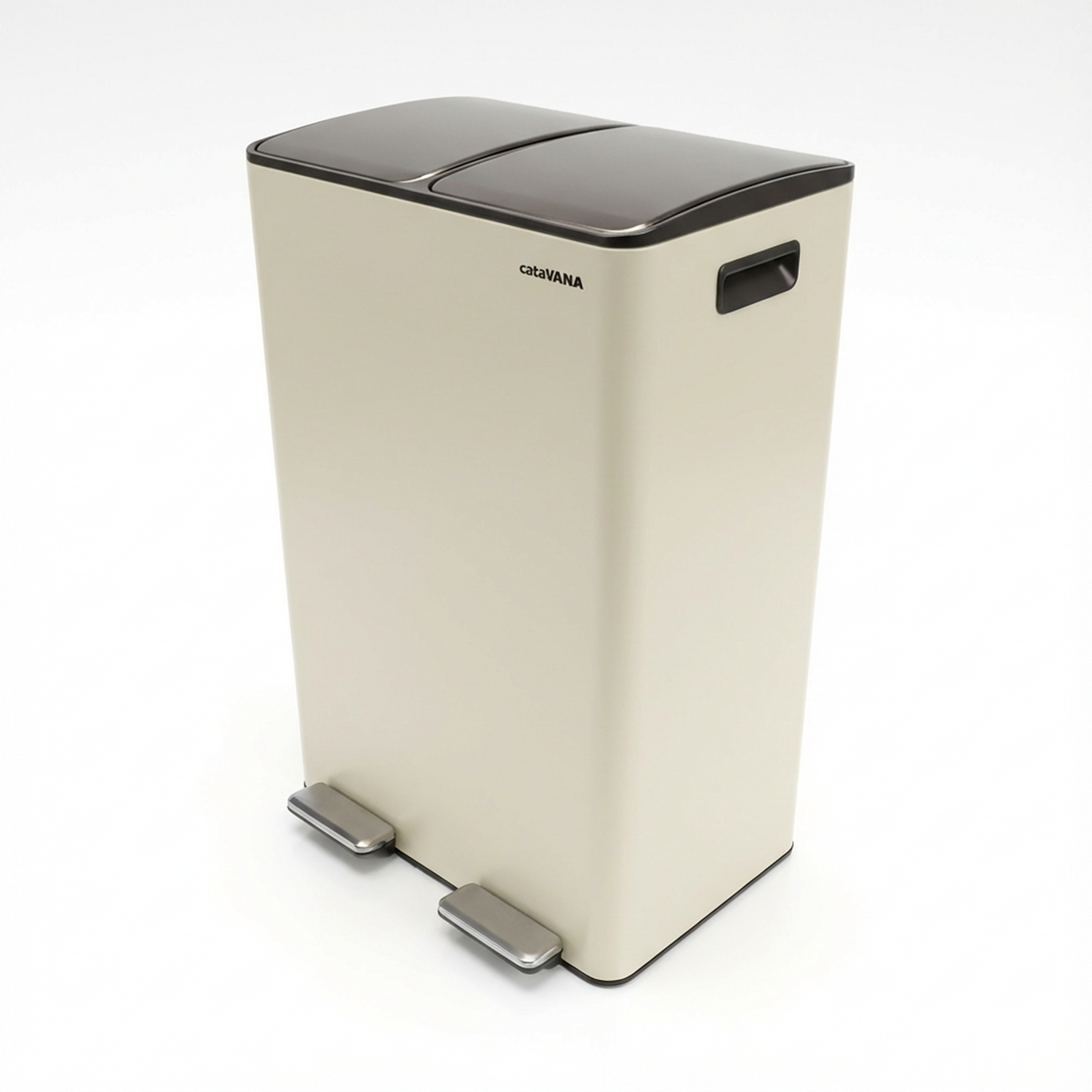 Poubelle Double Compartiment 2 x 30L, Pédales Métal, 2 Seaux Plastique, Fermeture Douceur, Hermétique