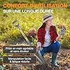 Bêche de Jardin avec Dents en Acier – Outil de Creusage et Ameublissement du Sol – Noir/Orange