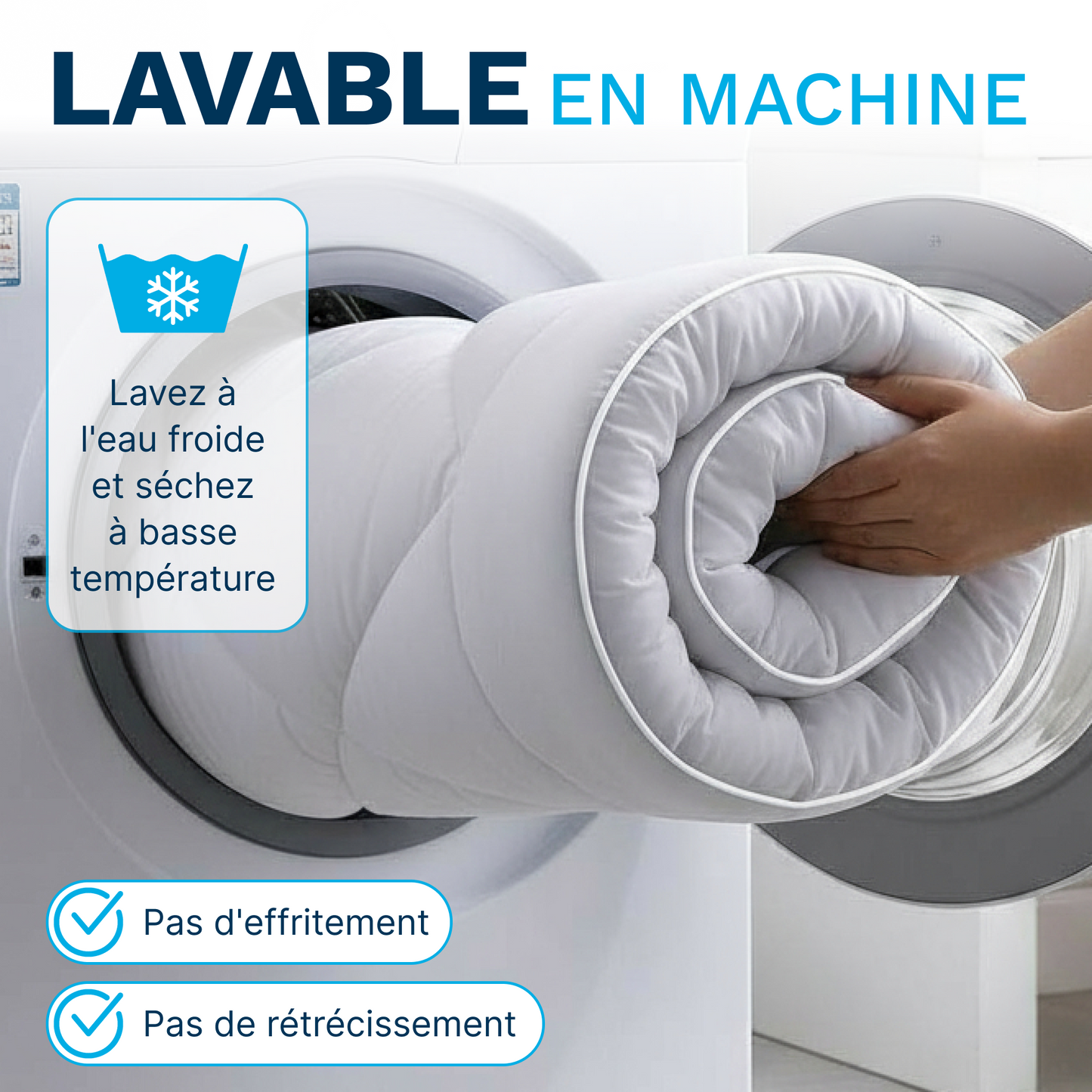 Surmatelas Confort 800gsm- Microfibre Respirante, Hypoallergénique, Anti-acariens - Antidérapant