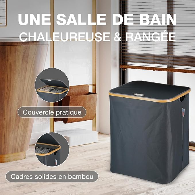 Panier à Linge Bambou 100L