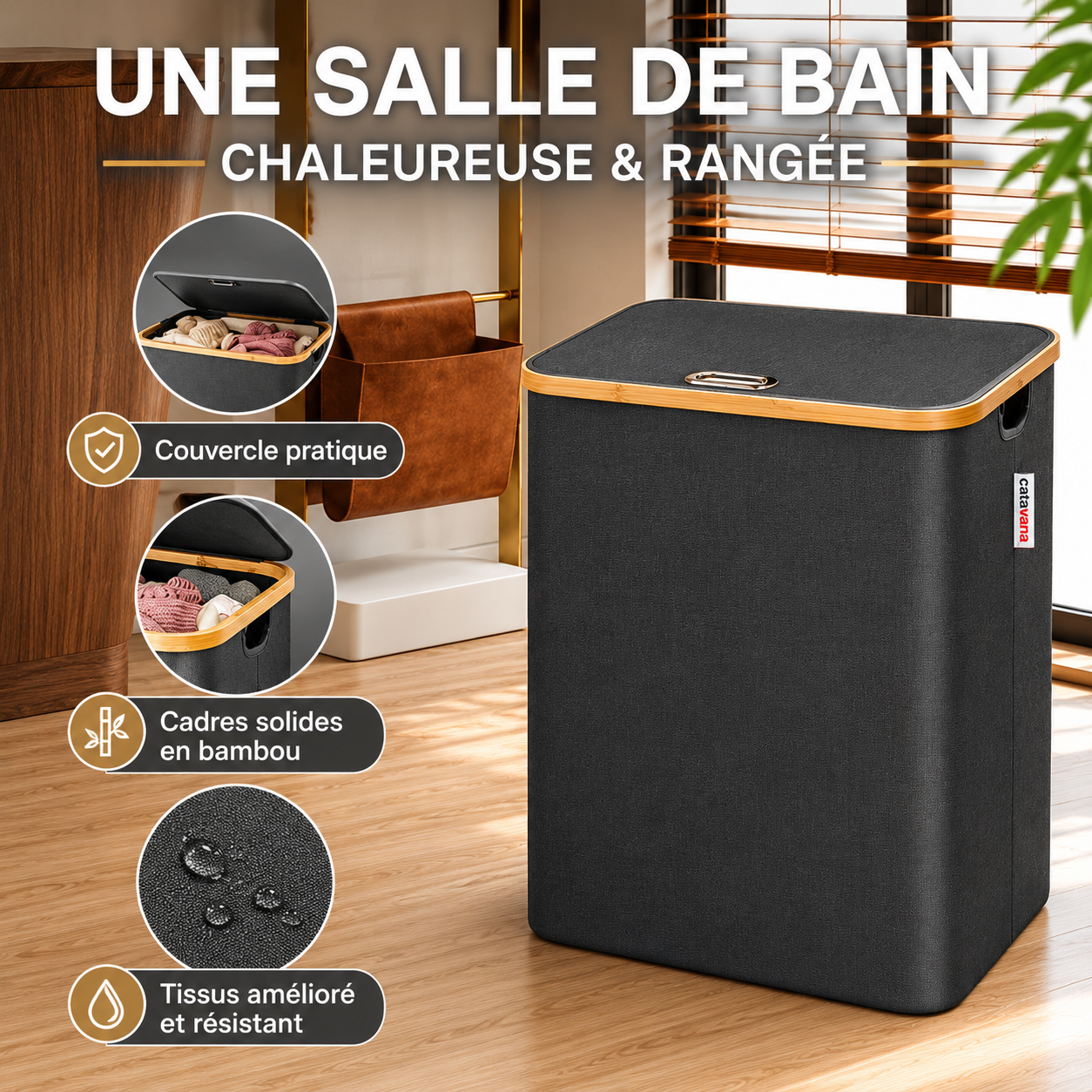 Panier à Linge Bambou 100L