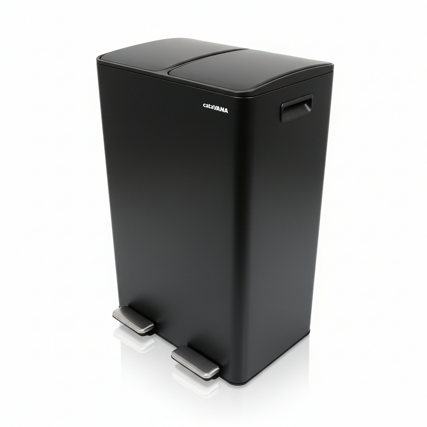 Poubelle Double Compartiment 2 x 30L, Pédales Métal, 2 Seaux Plastique, Fermeture Douceur, Hermétique