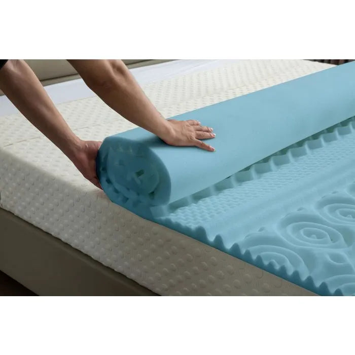 Surmatelas - Mousse à Mémoire de Forme 5 cm avec Gel - Confort Ergonomique avec 13 Zones de Soutien
