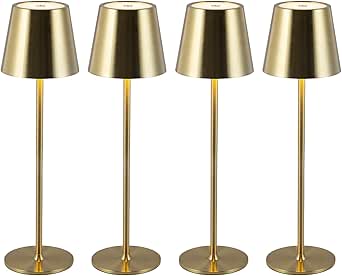 Lampe de Table LED Sans Fil Rechargeable – Tactile Variateur USB-C IP44 Intérieur Extérieur Métal