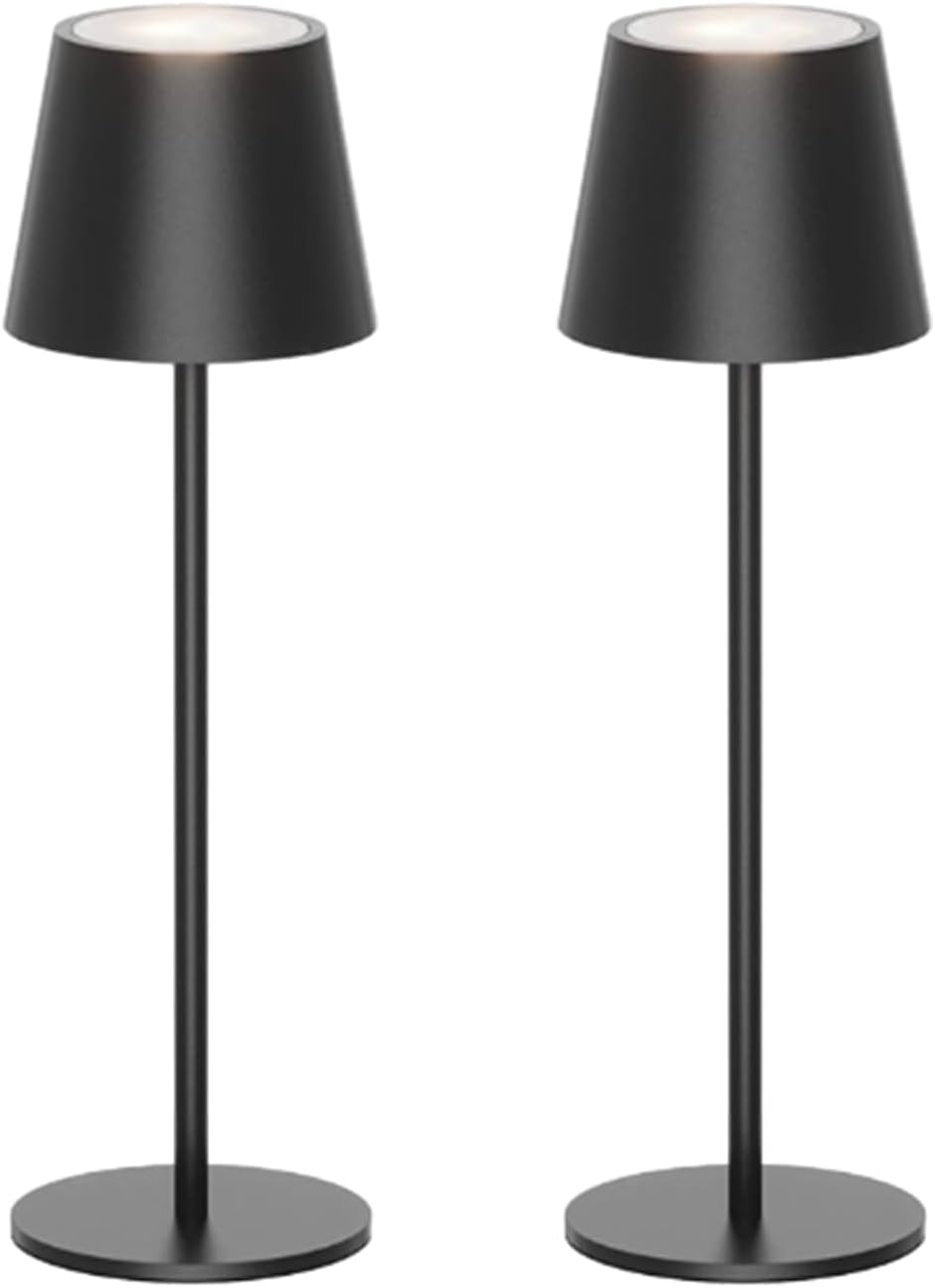 Lampe de Table LED Sans Fil Rechargeable – Tactile Variateur USB-C IP44 Intérieur Extérieur Métal