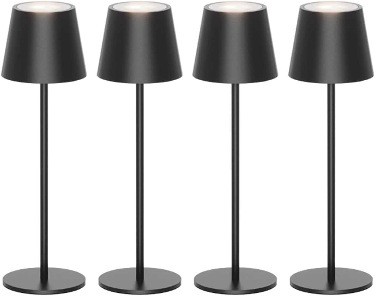 Lampe de Table LED Sans Fil Rechargeable – Tactile Variateur USB-C IP44 Intérieur Extérieur Métal