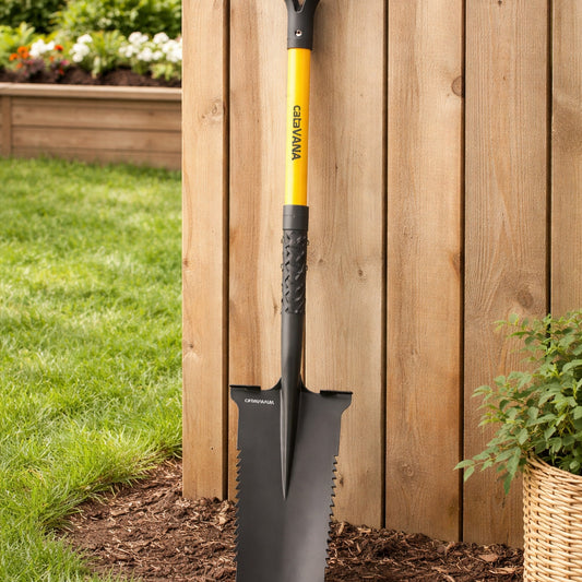 Bêche de Jardin avec Dents en Acier – Outil de Creusage et Ameublissement du Sol – Noir/Orange